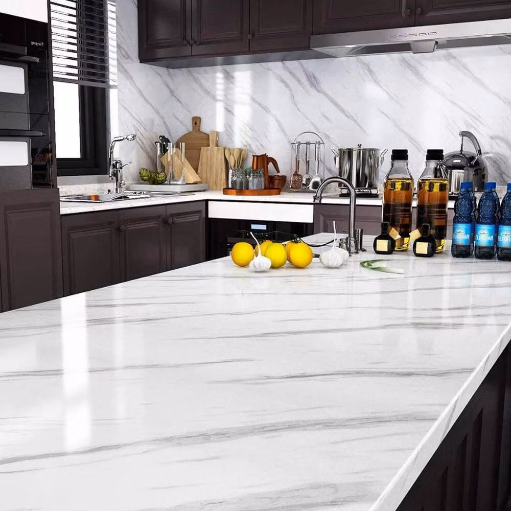 PAWNORA White Marble Self Adhesive Vinyl Wallpaper, Moisture Resistant, W: 60 cm, H: 10 m – 4