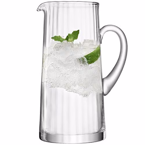 LSA International Aurelia Striped Glass Jug, 1.9 l, Transparent