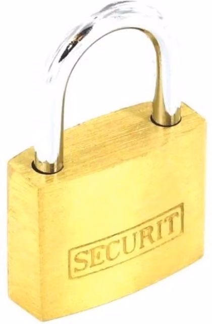 Securit Brass Padlock in Gold and Silver