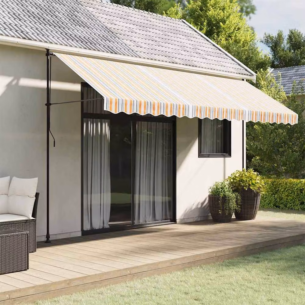 Berkfield Home Replacement Polyester Awning Fabric in Multicolour Stripe, W 4.5 m x D 3 m – 2