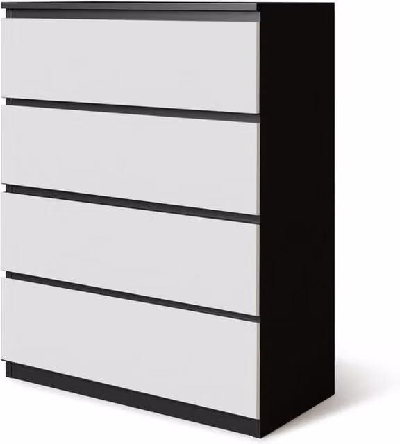 URBNLIVING Modern Black Wooden Chest of Drawers
