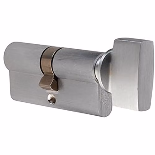 Loops Large Style Thumbturn to Suit Cylinder, Silver, W: 34 mm, H: 27.5 mm, D: 12 mm