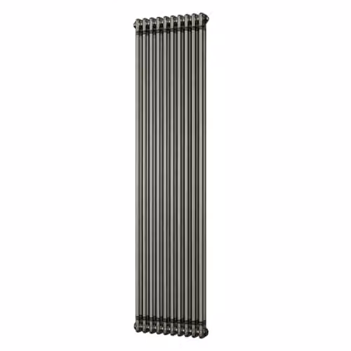 UK Radiators Alpha Raw Metal 2 Column Vertical Traditional Cast-Iron Style Radiator in Silver, H 180 x W 46 cm – 2