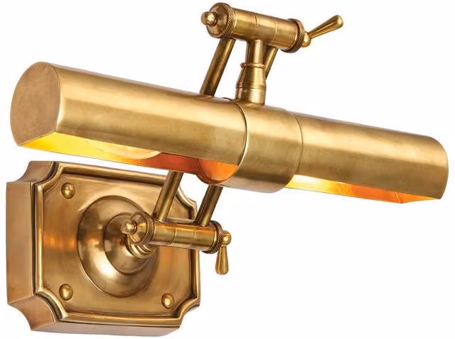 Loops Adjustable Brass Wall Picture Light with Dimmable LED in Gold/Brass
