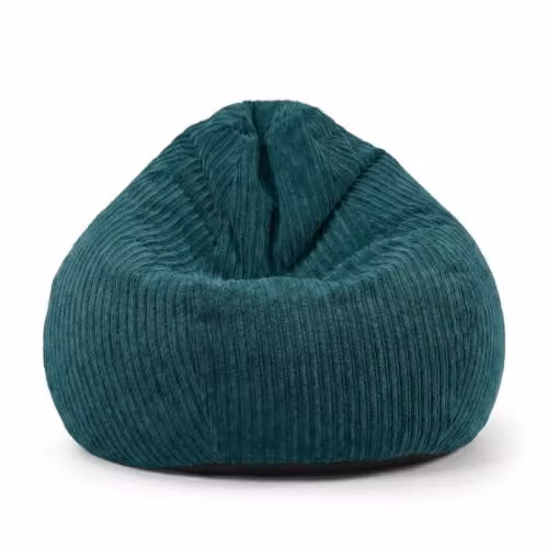 rucomfy Jumbo Cord Slouchbag Adult Beanbag Chair in Petrol Blue with Removable Cover – 1