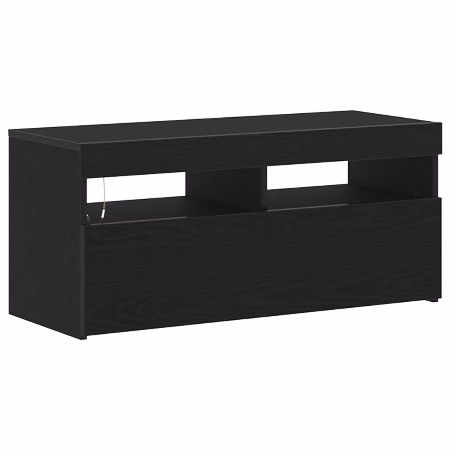 Berkfield Home Modern TV Stand with LED Lights in Black, W/D/H: 90 x 35 x 40 cm – 2