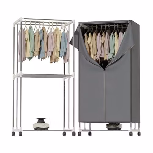 DMD Collective Hang'n'Dry Electric 2-Tier Heated Clothes Airer Wardrobe in Grey – 1