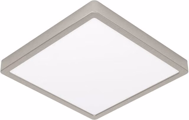 Loops Square LED Ceiling Light in Silver Metal with Glass Shade – 1