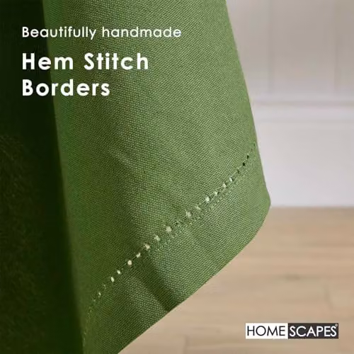 Homescapes Plain Cotton Square Tablecloth in Green, 137 x 137 cm – 4