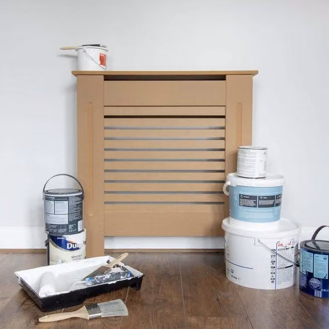 Jack Stonehouse Unfinished Mini Horizontal Grill Radiator Cover in Brown Wood