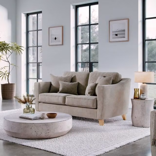 The Great Sofa Company Jackson 2 Seater Chenille Sofa in Stone