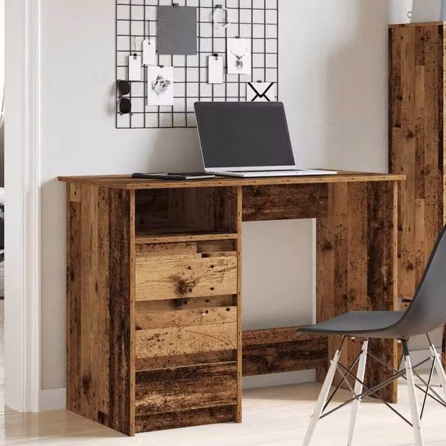 Berkfield Home Decorative Writing Desk in Brown Old Wood, W/D/H: 102 x 50 x 75 cm – 1