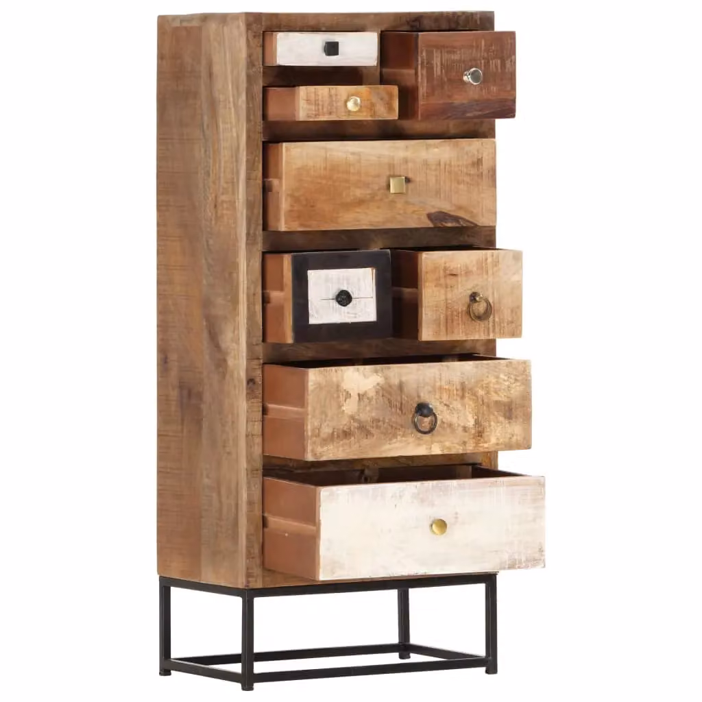Berkfield Home Industrial Drawer Cabinet in Brown Solid Reclaimed Wood, W/D/H: 45 x 30 x 105 cm – 2