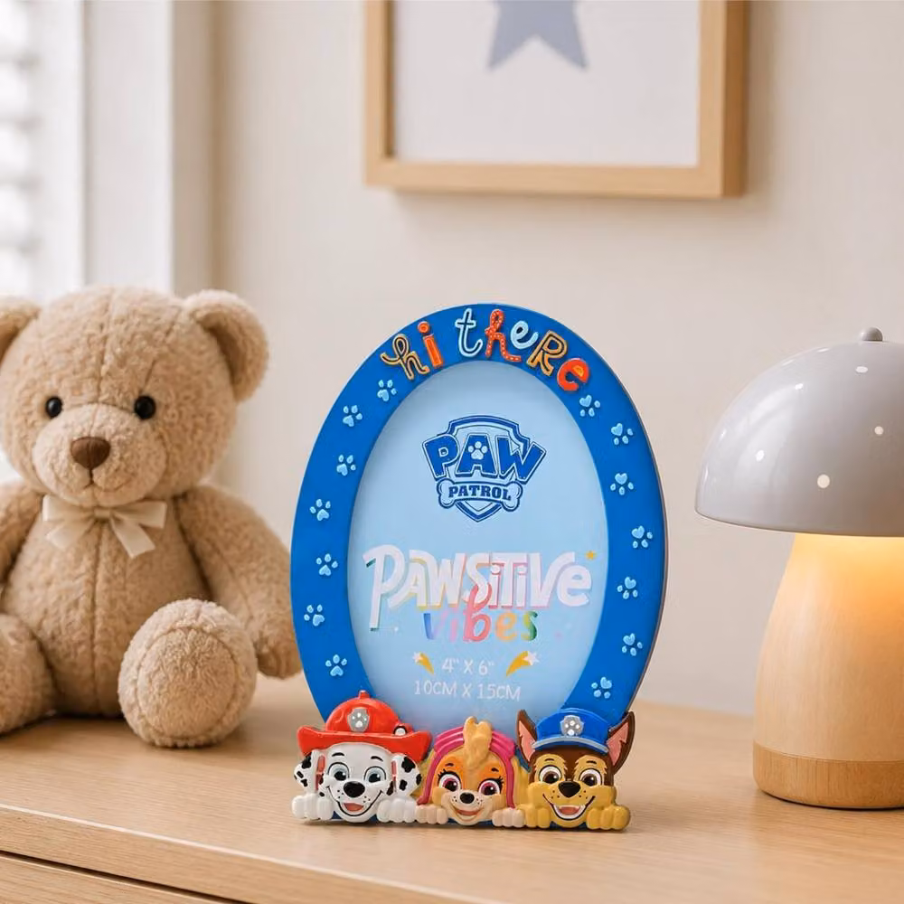 Paw Patrol Hi There Oval Resin Photo Frame, Blue and Multicolour – 3