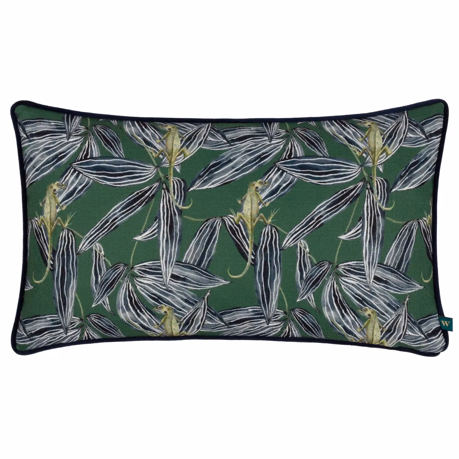 Terrys Rectangular Floral Cushion in Green and Grey, W/H: 30 x 30 cm – 3