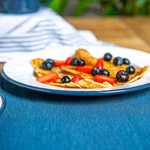 Argon Tableware Enamel Steel Dinner Plates, Set of 6, Blue, White or Red, Diameter: 25.5 cm – 3