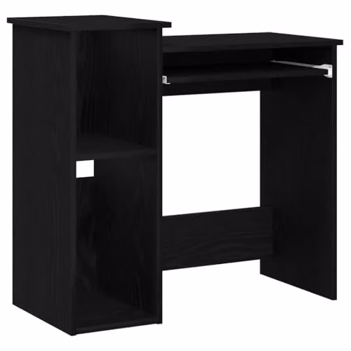 vidaXL Modern Desk with Shelves in Black, W/D/H: 84 x 40 x 78 cm