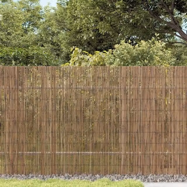 Berkfield Woven Reed Garden Fence Mat in Brown, W: 600 cm, H: 90 cm