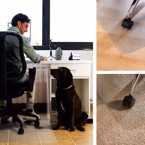 Floortex Cleartex Unomat Anti-Slip Rectangular Polycarbonate Chair Mat for Hard Floors and Carpet Tiles, Transparent, W: 116 cm x D: 150 cm – 5