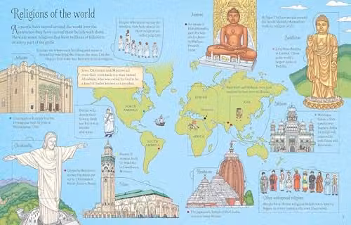 Usborne See Inside World Religions Flap Book with over 60 flaps, Multicolour