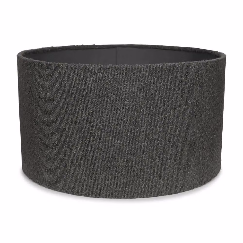 ValueLights Reni Modern Charcoal Grey Boucle Drum Ceiling Lamp Shade, Width: 45 cm – 4