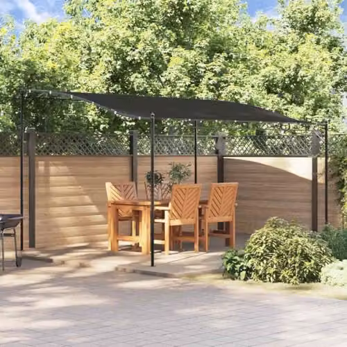 vidaXL Canopy Garden Gazebo Party Tent in Anthracite with Steel Frame and 180 g/m² Polyester Fabric, W: 4 m, D: 3 m – 2