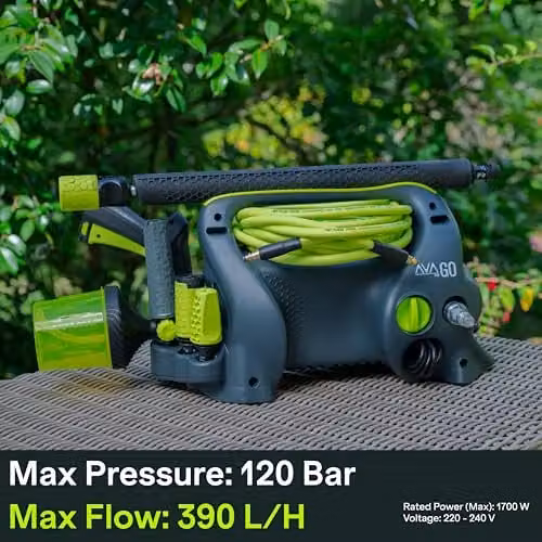 AVA Go P40 Large Pressure Washer in Grey with 120 Bar Max Pressure and 390 l/h Flow Rate – 2