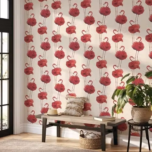 Rasch Flamazing Flamingo Self-Adhesive Non-Woven Wallpaper in Pink, Red and Purple – 4