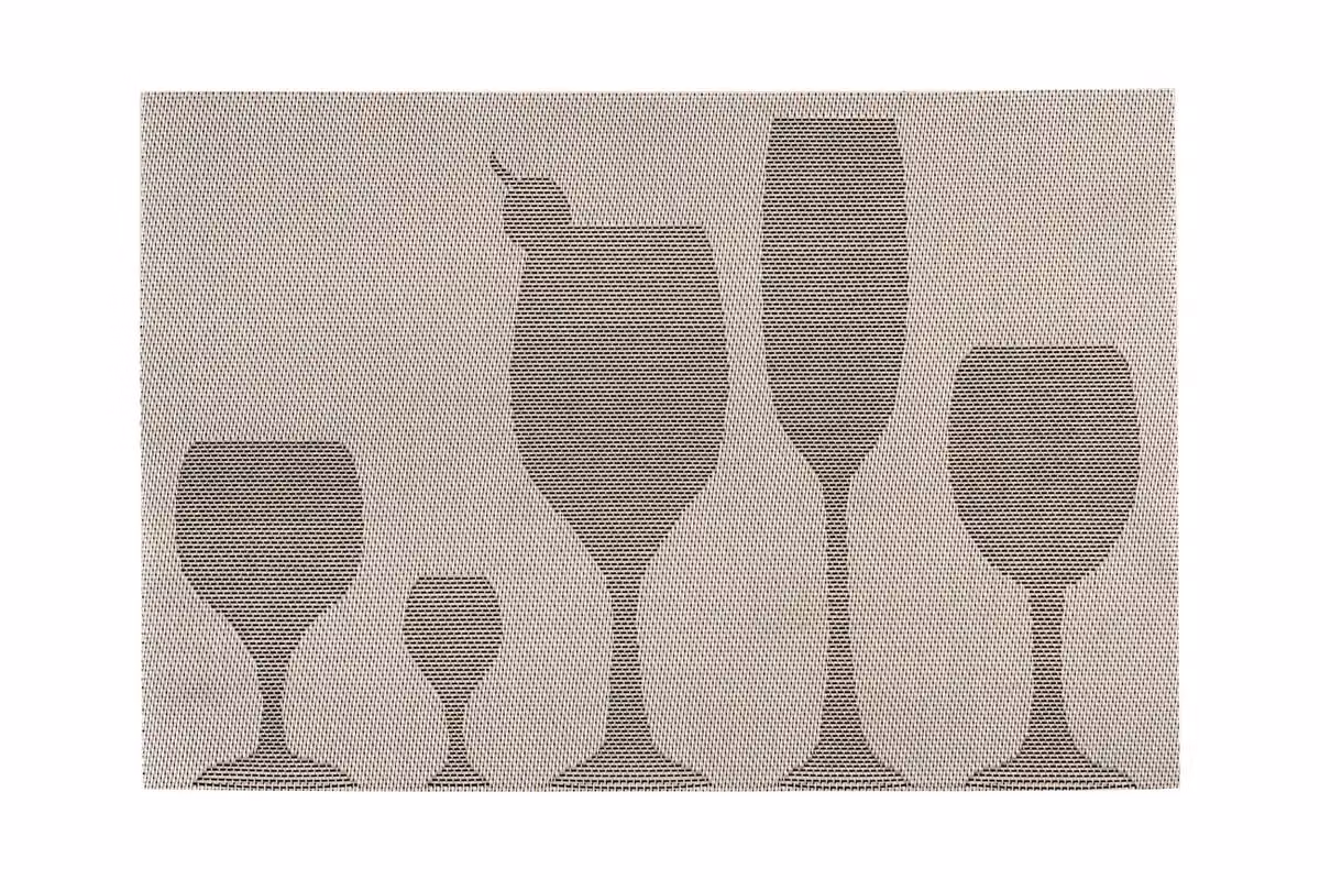 Orsina Set of Four Silver PVC Stemware Design Rectangular Placemats – 3