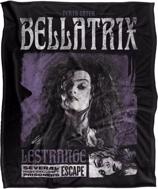 LOGOVISION Harry Potter Bellatrix Lestrange Silky Touch Super Soft Fleece Throw Blanket, Multicolour, W: 127 cm x D: 152.4 cm – 6