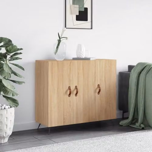 vidaXL Modern Sideboard in Brown, W/D/H: 90 x 34 x 80 cm – 2