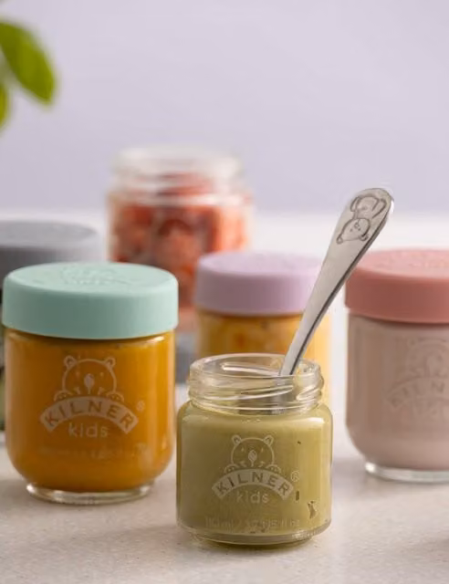 Kilner Set of 12 Multicolour Round Glass Airtight Storage Jars, 110ml each