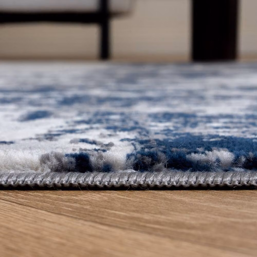 THE RUGS Elaris Stain Resistant Abstract Area Rug in Navy and Light Grey, W: 80 cm, L: 150 cm – 5