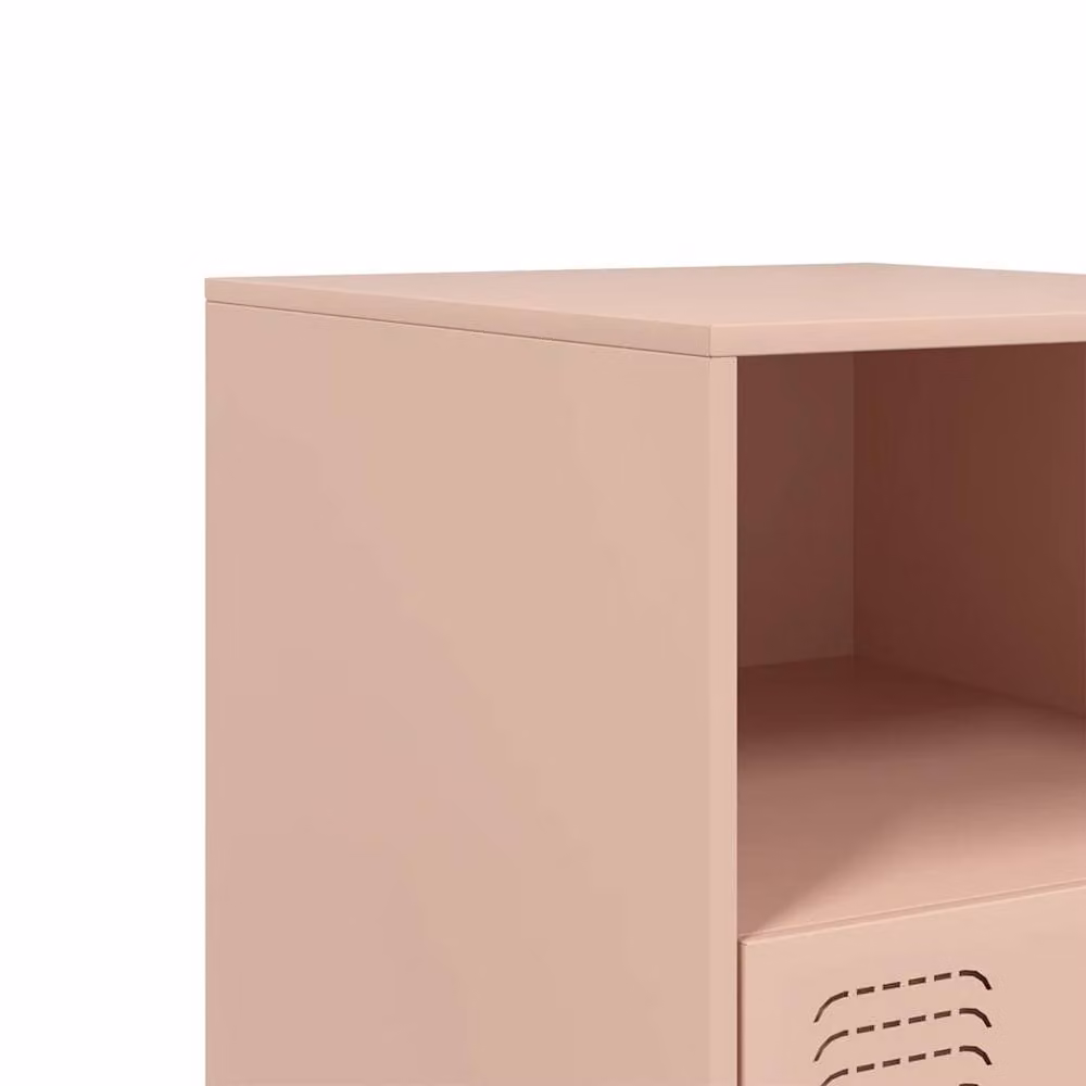 Berkfield Home Set of 2 Modern Pink Metal Bedside Cabinets, W/D/H: 34.5 x 39 x 44 cm – 3