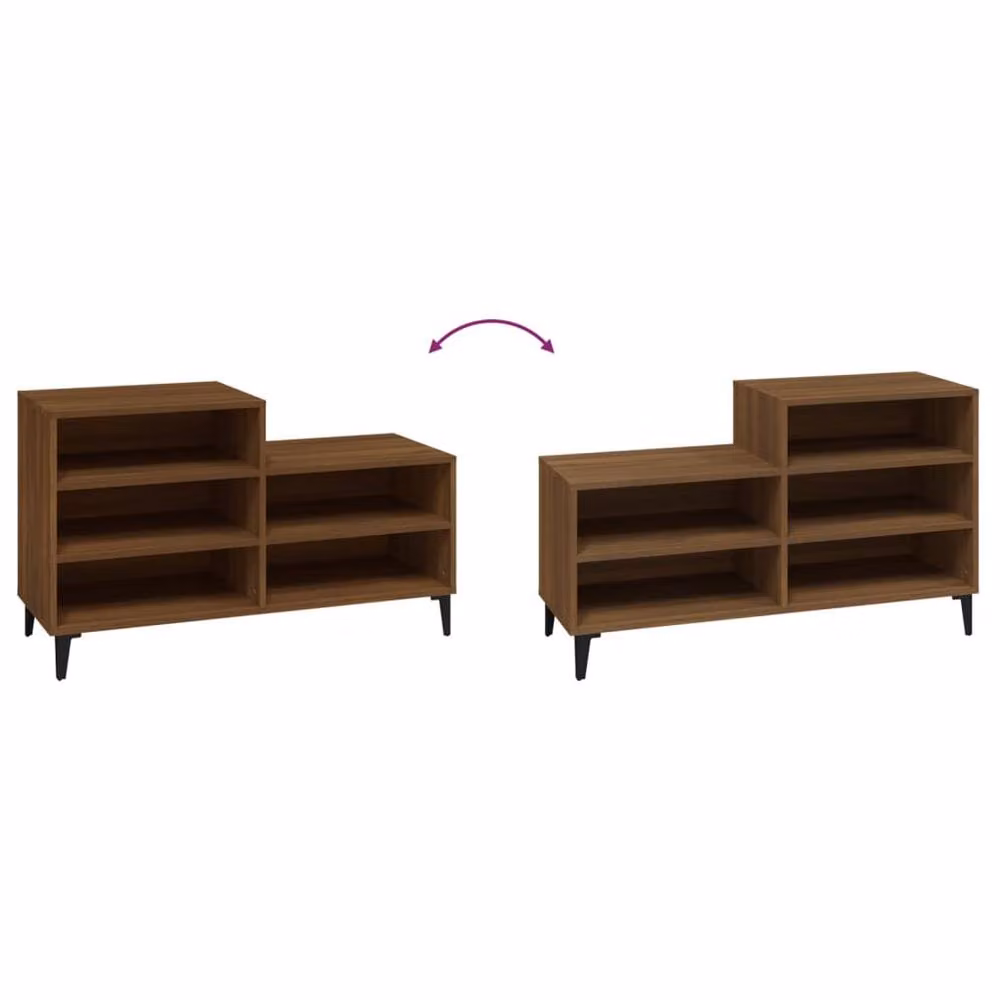Berkfield Home Brown Oak Shoe Cabinet W/D/H: 102 x 36 x 60 cm – 5