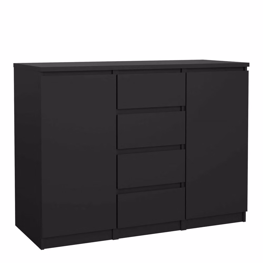 Wyld Haus Budapest Matt Black Sideboard with 4 Drawers and 2 Doors – 3