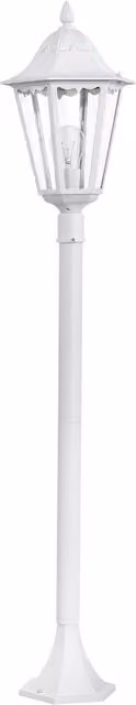Loops White Aluminium IP44 Outdoor Bollard Lantern with E27 Socket