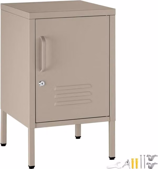tectake Bedside Table in Beige
