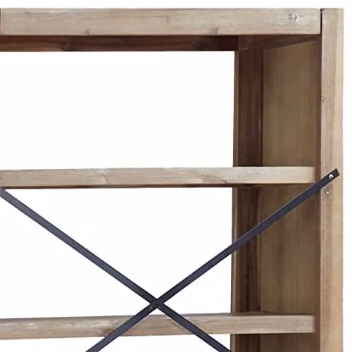 vidaXL 7-Tier Industrial Bookcase in Brown Solid Acacia Wood, W/D/H: 80 x 30 x 200 cm – 3