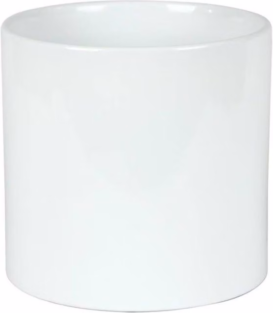 KDMD Hortus Sofia Round Ceramic Tabletop Pot, White, Diameter: 17 cm, Height: 18 cm