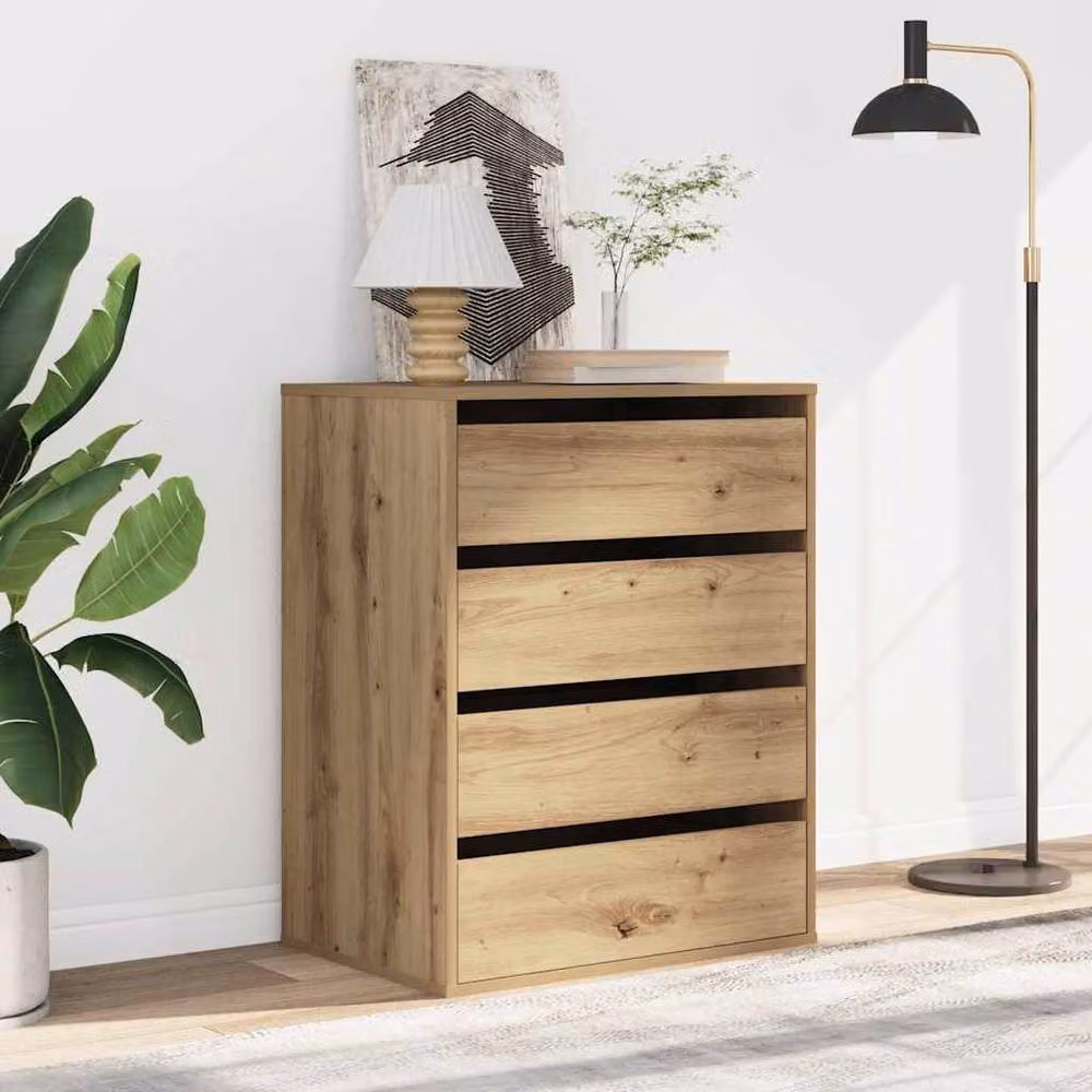 Berkfield Home Corner Chest of Drawers in Artisan Oak Brown, W/D/H: 60 x 41 x 76 cm – 3