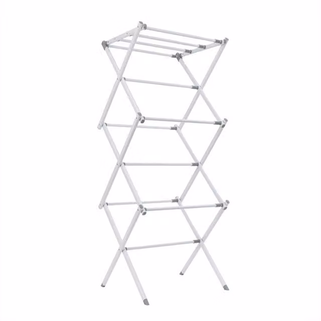 JVL Extendable 3 Tier Foldable Concertina Clothes Airer, White – 1