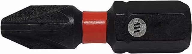Forgefix ForgeFast Pozidriv Compatible Impact Bit PZ2, 25mm, Black (Pack of 10) – 1