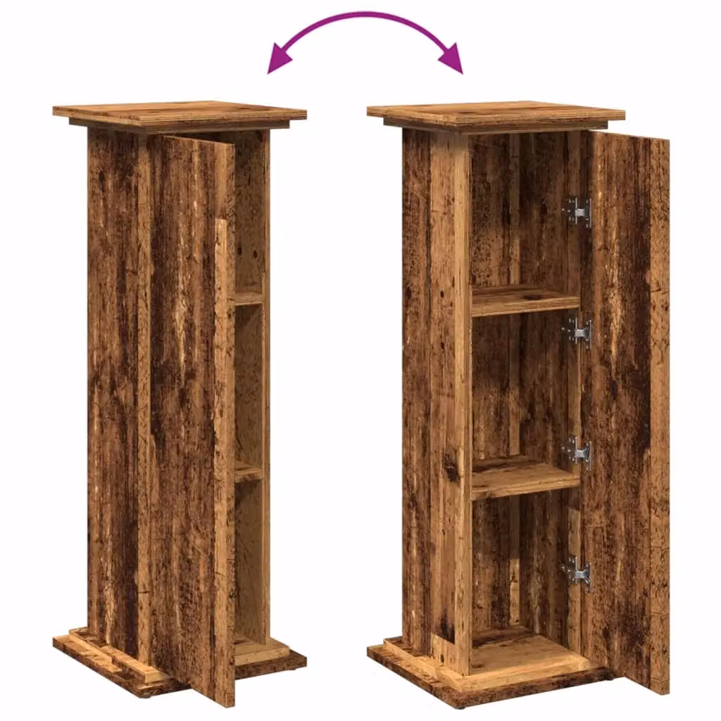 Berkfield Home Display Stand with Storage in Old Wood Brown, W/D/H: 31 x 30 x 90 cm – 2