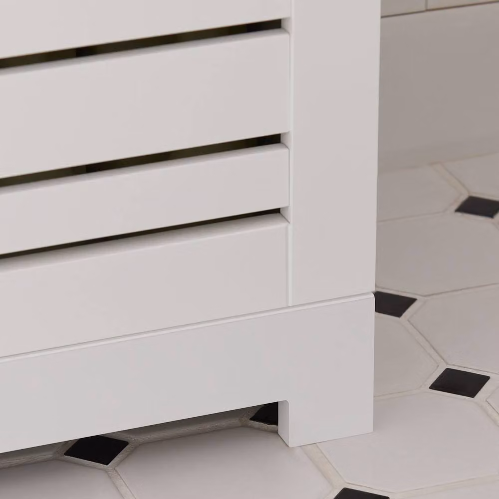 SoBuy Modern White Matt Freestanding Bathroom Cabinet with Hinged Doors and Internal Shelves – 4