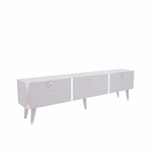 Decorotika Milagro Modern TV Cabinet in White and Silver, W: 180 cm – 3