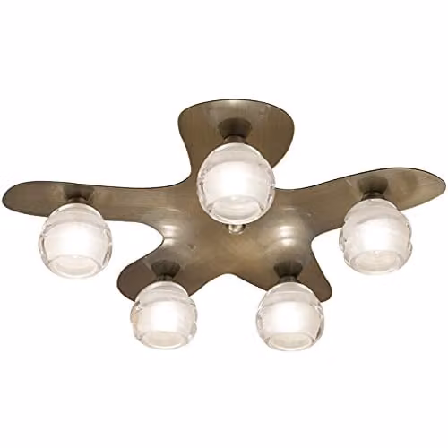 Mantra M1829 Loop 5 Light Flush Ceiling Fitting in Antique Brass