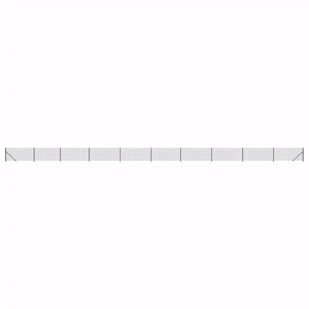 Berkfield Home Green PVC-Coated Steel Wire Mesh Fence with Flange, H: 0.8 m x W: 25 m – 2