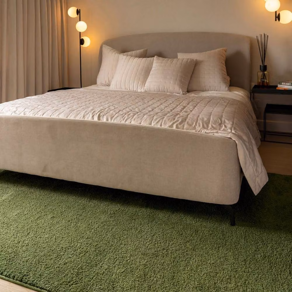 Kukoon Green Boho Machine Woven Washable Shag Rug, W: 200 cm, D: 290 cm – 2