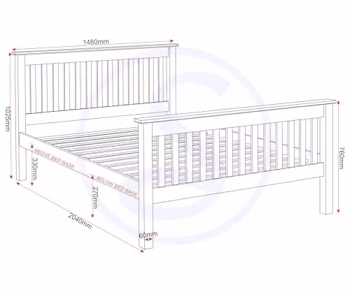 Seconique Monaco Double Bed Frame in Grey and Oak Effect, H: 148 x W: 140 x D: 204 cm – 3
